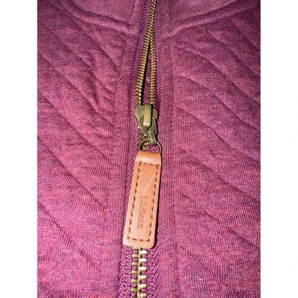 L.L.Bean Quilted Vest Full Zip Sleeveless Jacket Burgundy Layering Large Men's - Picture 7 of 8